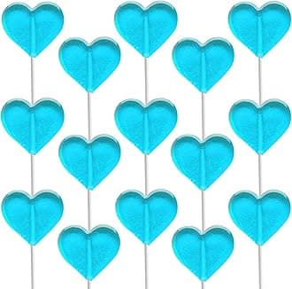Fruidles Lollipops Mini Heart Shaped Flavored Delicious Lollipop, Individually Wrapped, 5g Lollipop (600 Lollipops, Blue-Raspberry)