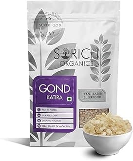 Sorich Organics Pure Gond Katira (Tragacanth Gum) Natural Edible Gond 200g| Cooling Ayurvedic Superfood for Summer Drinks, Falooda & Sweets | Supports Digestion, Hydration & Skin Health
