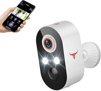 1080P Outdoor Security Camera Wireless with 2-Way Talk, Battery Powered, Color Night Vision, Suitable for Home Security Indoor/Outdoor, Cloud Storage (Sold Separately), 2.4G WiFi Only (1 Pack)