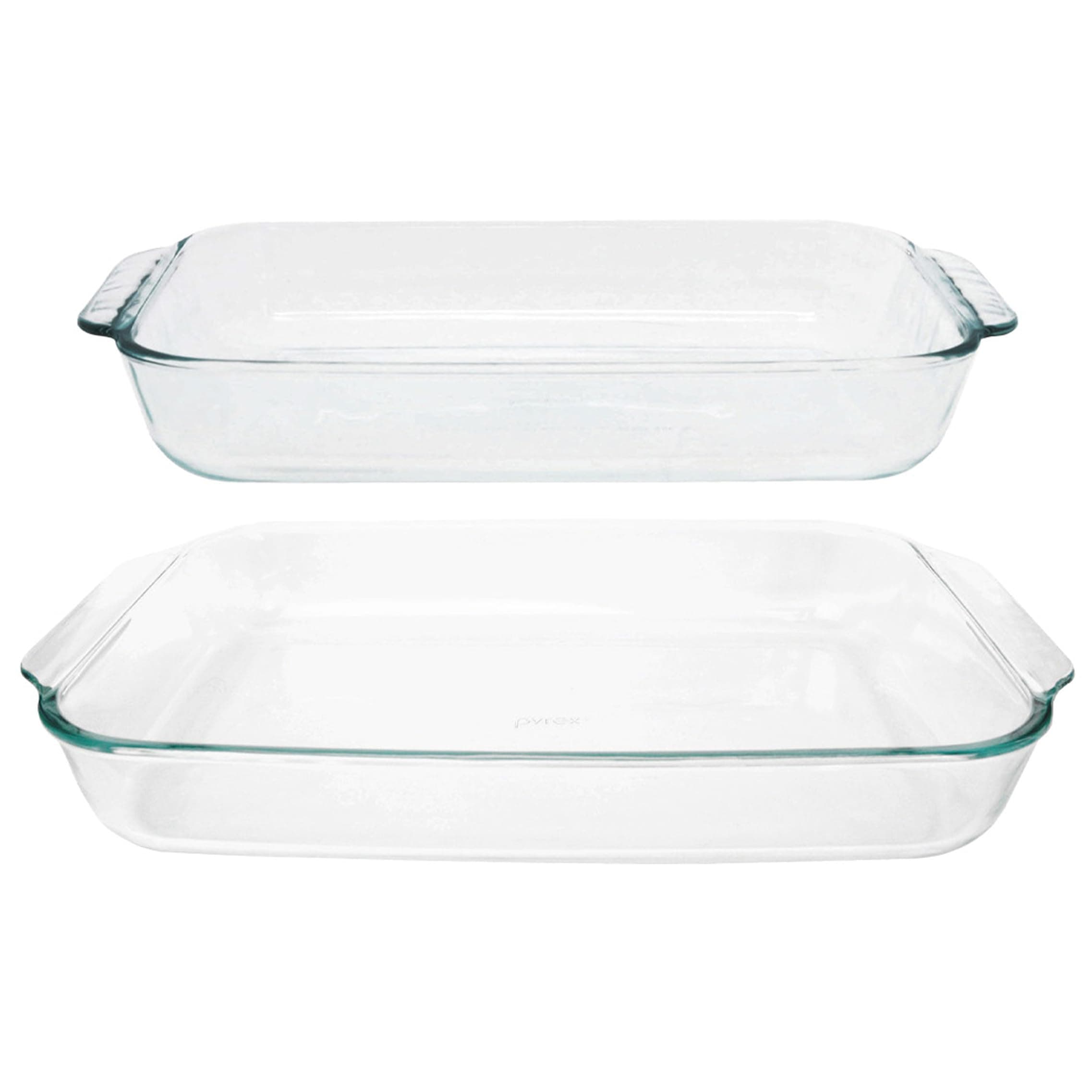 Basics Clear Glass Oblong Baking Dish Set, 2-Piece Value Pack (3-Quart & 2-Quart) - Oven, Microwave and Dishwasher Safe, Perfect for Casseroles, Deserts, Food Preparations and so much More - Made in USA