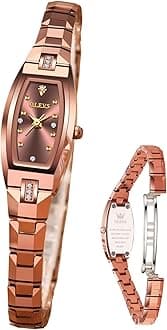 OLEVS Ladies Watch Rose Gold Ceramic Designer Elegant Note Fashion Luxury 3ATM Date Waterproof Luminous Green Valentine's Day Present Quartz