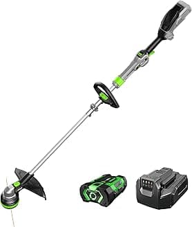 Power+ String Trimmer, Battery Powered, 15" Trimmer for Weeds and Grass with POWERLOAD, Telescopic Aluminum Shaft, Includes 56V 2.5Ah Battery and Charger - ST1511T