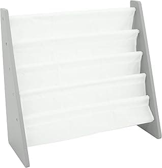 Humble Crew, Grey/White Kids Book Rack Storage Bookshelf, 4 Tiers