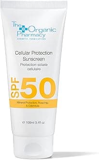 The Organic Pharmacy Cellular Protection Sunscreen SPF 50 for Face & Body - Mineral Sunshield to Block Both UVA & UVB - Vitamin-rich Natural Antioxidants - Light, Non-Flaky, Non-Greasy - 3.4 oz 100 ml