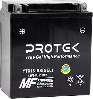 Protek YTX16-BS YTX16-BS-1 YTX20CH-BS YTX20CH 12V 14Ah Sealed AGM Gel Type Battery Maintenance Free Factory Activated For Motorcycle Dirt Bike ATV UTV PWC Powersports