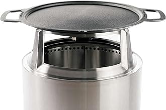 Solo Stove Bonfire Griddle + Hub, Cast Iron Cookware with Stainless Steel Hub for 8” Elevation, Addition to Bonfire fire Pit, Weight: 19.5lbs, Cooking Surface Diameter 17.75"
