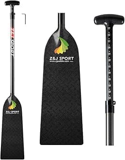 Z&J SPORT Adjustable Dragon Boat Paddle, IDBF Approved Boat Oars, Carbon Fiber Paddle Adjustable T Handle with Adjuster for Dragon Boat Paddler (Range: 43”-52” /110cm-132cm)