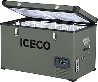 ICECO VL74 Single Zone Portable Refrigerator with SECOP Compressor, 74 Liters Chest Freezer, DC 12/24V, AC 110-240V, 0℉ to 50℉, Home & Car Use (without Insulate Cover)