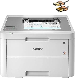 Brother HL-L32 10CW Series Compact Wireless Digital Color Laser Printer - Mobile Printing - Up to 19 Pages/Min - Up to 250-sheet/tray - Up to 2400 x 600 DPI - Mono Display + HDMI Cable