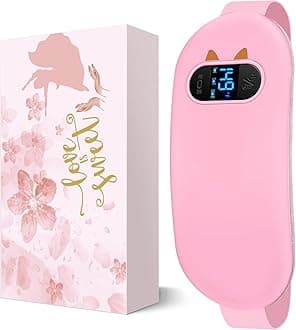 Cordless Heating Pad for Period Cramps: Portable Menstrual Heating Belt with 6 Heat Levels 6 Massage Modes - Wearable Waist Heating Pad for Women Girls (Pink)