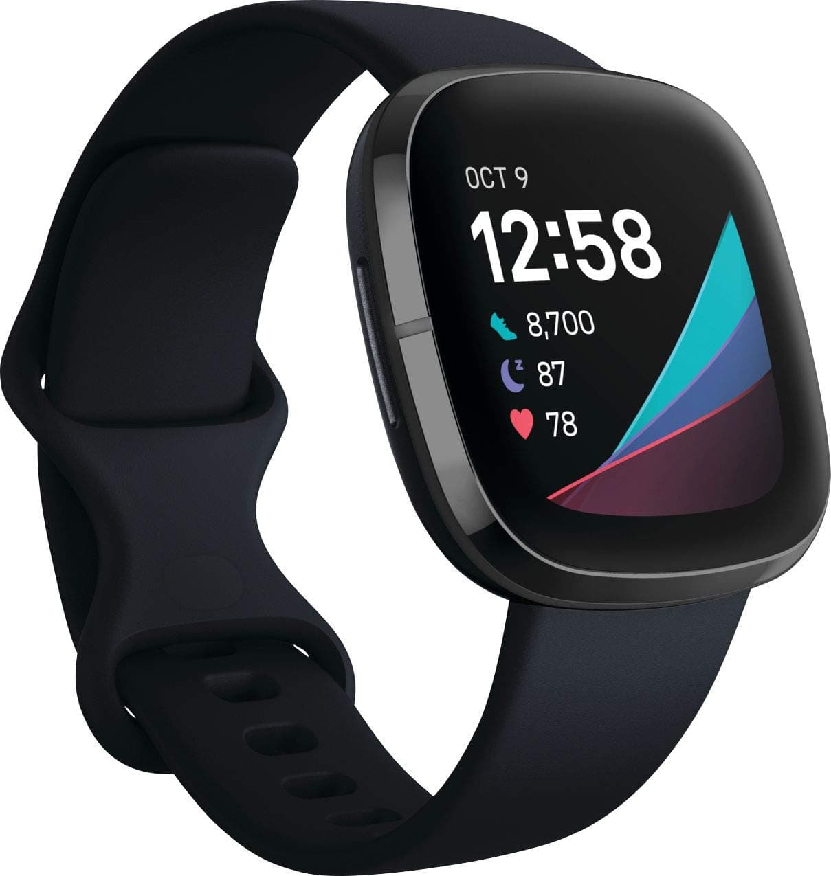 Fitbit Sense Advanced Smartwatch with Tools for Heart Health, Stress Management & Skin Temperature Trends, Carbon/Graphite, One Size (S & L Bands Included) (Renewed)