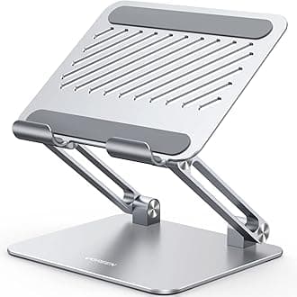 UGREEN Tablet Stand Holder for Desk Dual Rod Support Aluminum Tablet Holder Adjustable Multi-Angle Home Office Accessories Compatible with iPad Pro 13 12 11 10.5 Air Mini 5 4 3 2 Phone E-Reader Silver