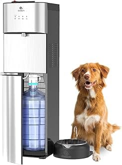 Avalon Limited Edition Self Cleaning Water Cooler Water Dispenser with Pet Bowl- 2 Temperature Settings - Hot & Cold, Durable Stainless Steel Construction, Bottom Loading - UL Listed