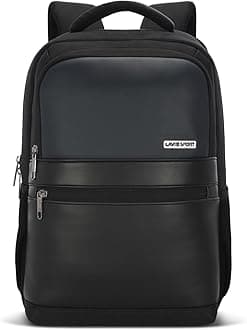 45cm Pioneer 24 Litres Laptop Backpack with Trolley Sleeve For Men & Women|Vegan Leather|Office Travel Backpack|Front organizer|Bottle Holder|Fits upto 14" Laptop