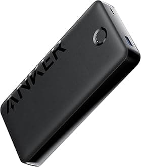 Anker Portable Charger, 20,000mAh Power Bank, Battery Pack with 1 USB-A and 1 USB-C Ports, 15W Max Charging for iPhone 16/15/14/13/12 Series, Samsung Galaxy, and More (Black)