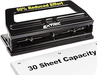 Heavy Duty 3 Hole Punch Heavy Duty Adjustable 3 Hole Punch 30 Sheet Capacity Hole Puncher Black Metal Hole Puncher 3 Ring