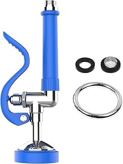 Commercial Sink Sprayer for Pre-Rinse Dishwash: JZBRAIN Pre Rinse Sprayer Head for Restaurant Kitchen Faucet - 1.42 GPM High Pressure Pre Rinse Spray Valve Replacement (Blue)