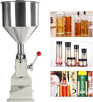 Manual Paste Liquid Filling Machine,Adjustable Bottle Fillerwith 10L Hopper for Filling Paste/Cream/Cosmetic/Perfume/Lip Gloss