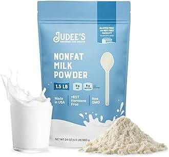 Judee's Gluten Free Non Fat Dry Powdered Milk 1.5 lb (24 oz) - Non-GMO, Keto-Friendly, Hormones Free, Gluten & Nut Free - Rich Source of Protein & Calcium - Made in USA
