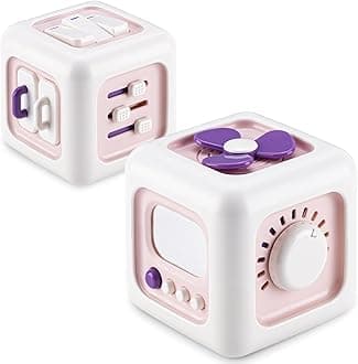 Busy Cube Toy for 1 Year Old Girl Gifts, Montessori for Baby Girl, Travel Sensory Toys for Toddlers 1-3, Learning Fine Motor Skills| 1st Birthday Girl Gifts 12 Months