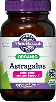 Oregon's Wild Harvest, Certified Organic Astragalus Capsules for Immunity Support, 1125 MGS, 90 Count
