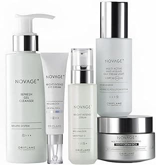 Nov Age NovAge Brilliance Infinite Luminosity Set of 5 products (recommended for all age) reduces all major skin tone discolourations and dark spots in 2 weeks