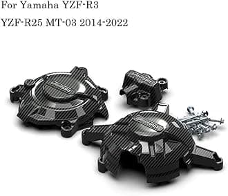 jiningxinxin Motorcycles Engine Covers Protectors Compatible With YZF-R3 YZF-R25 MT-03 For GB Racing Protection Set Case(ALTERNATOR-BK-1Pcs)