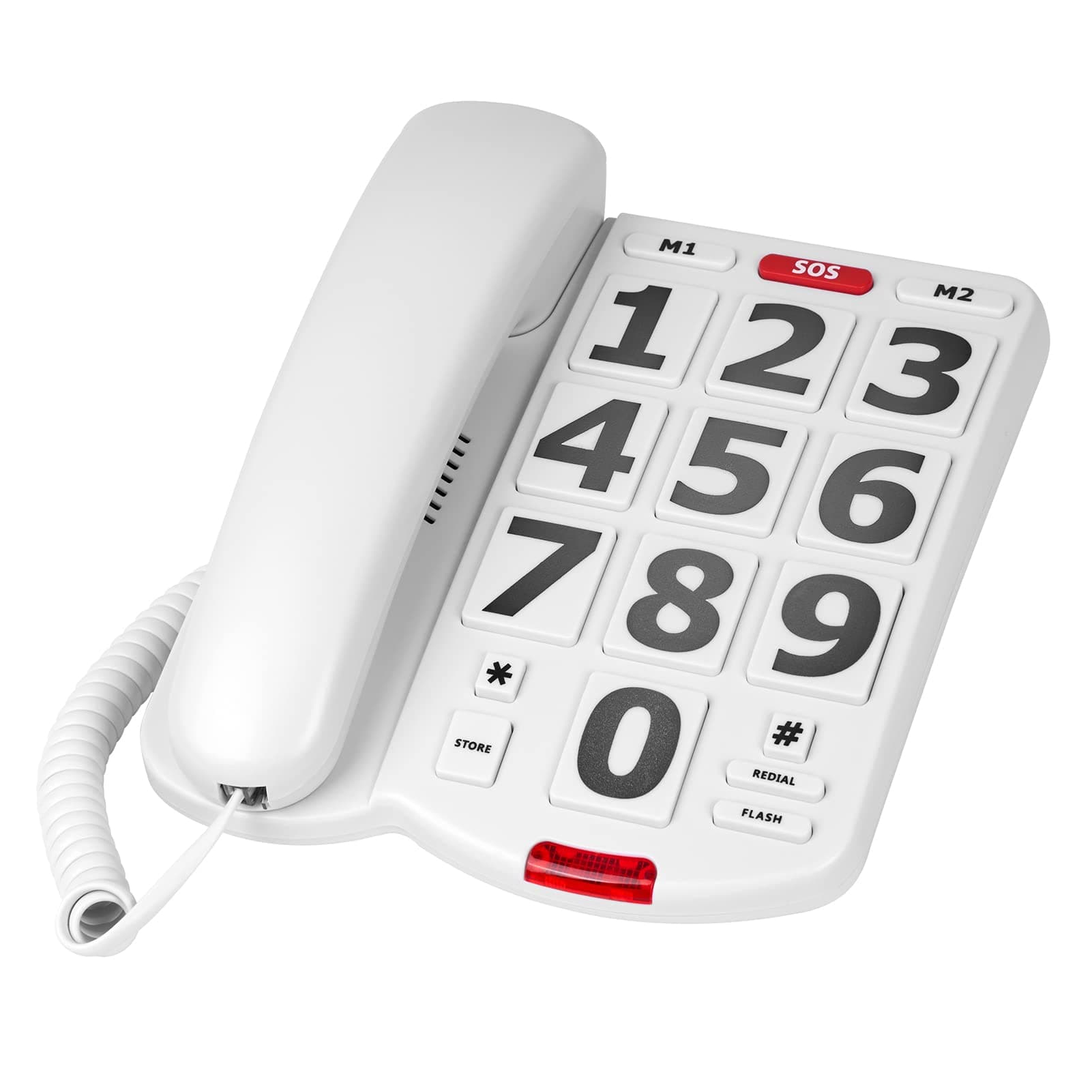 Large Key Wired Telephone, Adjustable Ringing Tone, and earpiece Volume, The earpiece can be Adjusted to Ultra-high Volume, which is Helpful for Those