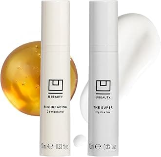The U Beauty Duo - Resurfacing Compound & SUPER Hydrator Set - Vitamin C & E, Retinol, Hyaluronic Acid - Moisturizing Face Serum Duo for Smooth, Hydrated and Softer Skin