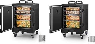 Catering Food Warmer, LLDPE Insulated Food Pan Carrier for Stackable, Handles, Hot Box Food Warmer for Party, Restaurant 2Pcs