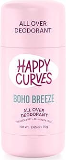 HAPPY CURVES Whole Body Deodorant for Women - Aluminum-Free - Sensitive Skin Invisibile All Day Layer of Full Body Protection for Odor Control Only (2.65 Ounce (Pack of 1), Boho Breeze)