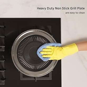 Lifelong Gas O Grill | Smokeless Indoor BBQ with Smokeless Stove for Healthy Cooking | Pan Roasting Cooking Tool, Mini Tandoor | Grilling Pan for Gas with Stove Grill Mesh (LLGSG01, Silver)