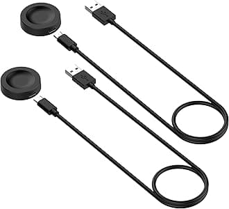 Charger for Huawei Watch 4/4 Pro/3/3 Pro/Ultimate/GT3 SE/GT3/GT3 Pro/GT2 Pro/GT2 ECG/GT Cyber/Buds/GT Runner/D Charger (3.3ft) USB Adapter Charge Cord Charging Cable Wire Clip Dock (Black*2)
