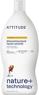 Nature +, Hypoallergenic Dishwashing Liquid, Citrus Zest, 23.7 Fluid Ounce