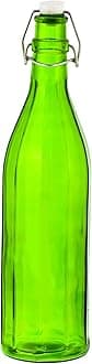 Colhexa Glass Bottles With Cork 1litre, Kitchen Decoration (Green, 1)