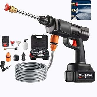 Cordless Pressure Washer, 30Bar Pressure Water Spray Gun, 48V Lithium Battery Lasts for 60 Min with Fully Charged, Portable High Pressure Car Washer for Car/Fence/Wall/Deck Cleaning