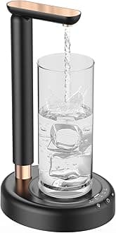 Desktop Water Bottle Dispenser, SPOVEN Electric Table Water Dispenser with Dust Cover for 1-5 Gallon Bottle Pump, Portable Type-C Charging Drinking Water Dispenser Water Jug Pump for Home Office