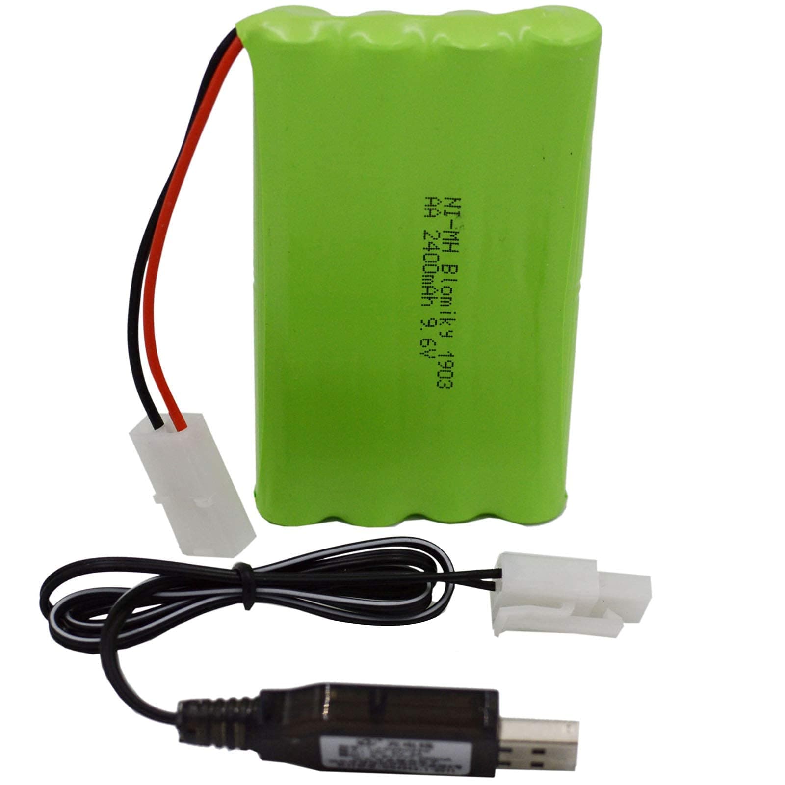 1 Pack 9.6V 2000mAH NiMH Rechargeable 8-Cell AA Battery Packs with Standard Tamiya Connector Plug for RC Car Truck Tank and Vehicles 9.6V Tamiya 1