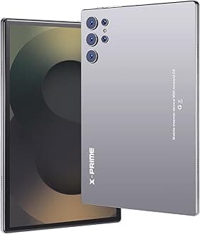 X-Prime S25 Ultra Plus 10.1" Tablet Android 15 | 5G+WiFi | Dual SIM |HD Display 3000x1440 | Keyboard + Stylus | Kids Tablet | Dual Camera | Zoom & Google Meet (Grey)