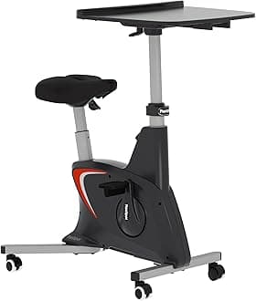 FLEXISPOT Exercise Bike with 2D Desktop, Space Saving Under Desk Bike with Removable Desk, Stationary Bikes Indoor Bikes with 300LBS Heavy Duty 8-Level Resistance Flywheel Optional LCD, V9PRO/V9MAX