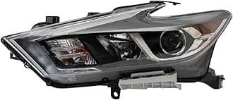 TRQ Left Headlight Assembly Compatible with 2016-2018 Nissan Maxima