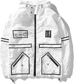 Men's Lightweight Windbreaker Jacket Casual Zip Up Jackets With Hooded