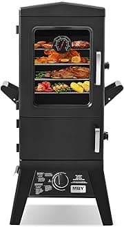 Propane Smoker,Vertical Outdoor Smoker with Cover and Temperature Control Knob,Heavy Duty View Window Gas Smoker for Outdoor Cooking, Patio, Garden Barbecue