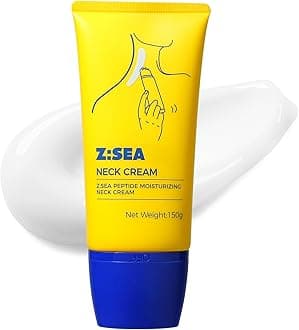 Z:SEA Neck Cream, Anti-Aging Neck Firming Cream, Hydrating & Tightening Treatment with Collagen, Vitamin C, Hyaluronic Acid, Reduces Wrinkles, Lifts & Smooths Skin for Youthful Look, 5.07 fl oz.