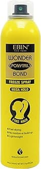 Wonder Lace Bond Ponytail Freeze Spray 8oz - Mega Hold for Fine Hair, Humidity Resistant, Quick-Drying, Lightweight, Flake-Free Finish, Ideal for Sleek Ponytails & Updos