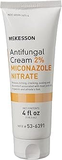 McKesson Antifungal Cream, 2% Miconazole Nitrate - Relieves Itching, Burning, Cracking from Jock Itch, Ringworm and Athlete Foot - 4 oz., 1 Count