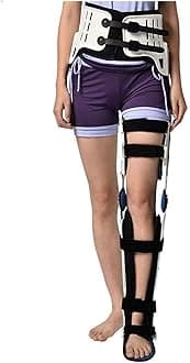 Knee Support Brace,Hip Knee Ankle Foot Orthosis Leg Fracture, Lower Limb Paralysis, Hip Walking Fixed with Walking Boots Brace Knee Surgery Ligament Support