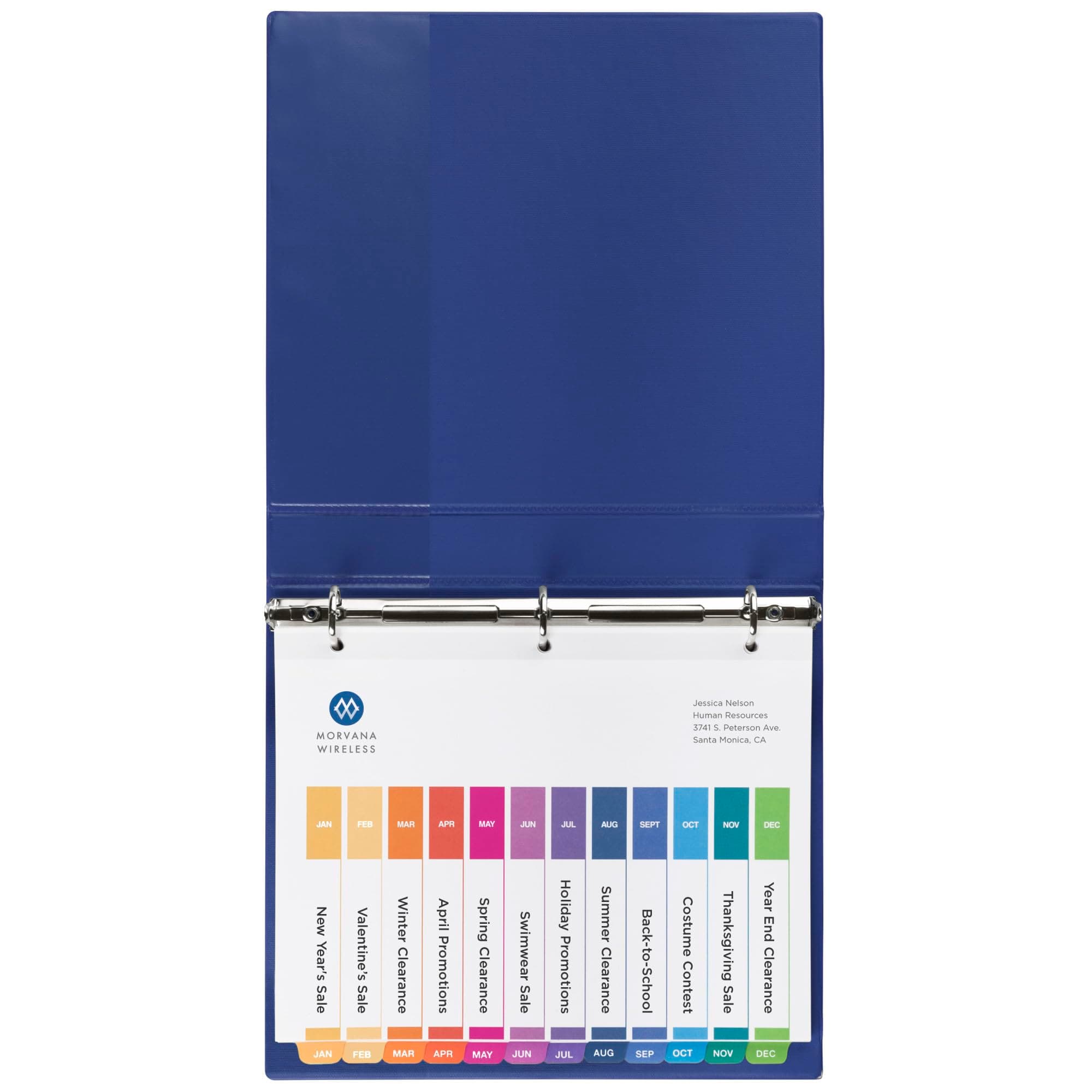Avery Monthly Dividers for 3 Ring Binders, Customizable Table of Contents, Multicolor Tabs, 6 Sets (11830)