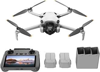 Mini 4 Pro Fly More Combo with DJI RC 2, Drones with Camera for Adults 4K, Under 0.549 lbs/249 g, 3 Batteries for up to 102 Mins Flight Time, Smart Return to Home, Drone for Beginners