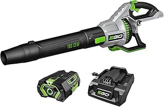 Power+ LB7654 765 CFM Variable-Speed 56-Volt Lithium-ion Cordless Leaf Blower 5.0Ah Battery and Charger Included, Black